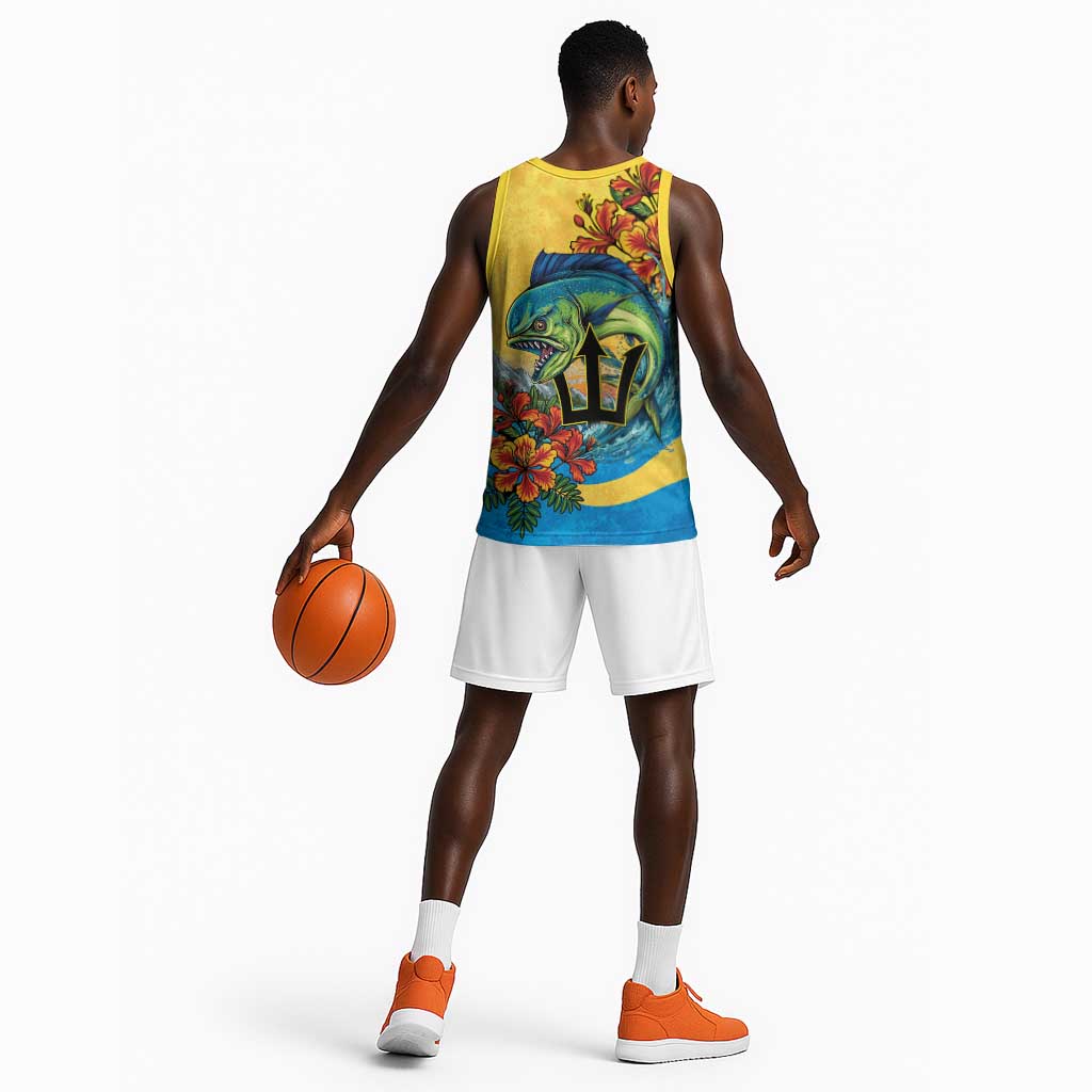 Black Barbadians Mahi-mahi Trident Basketball Jersey LT9