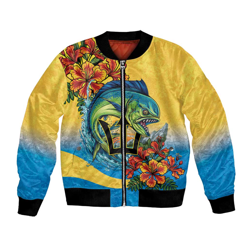 Black Barbadians Mahi-mahi Trident Bomber Jacket - African Pride