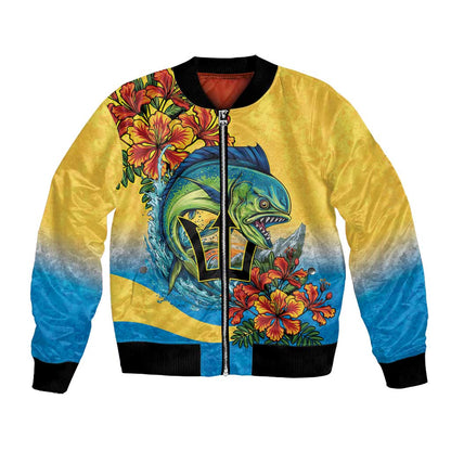 Black Barbadians Mahi-mahi Trident Bomber Jacket - African Pride
