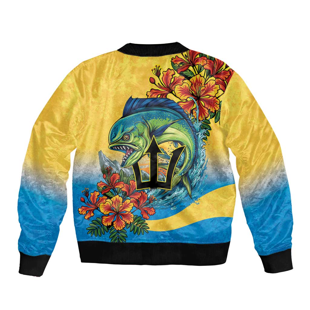 Black Barbadians Mahi-mahi Trident Bomber Jacket - African Pride