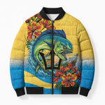 Black Barbadians Mahi-mahi Trident Bomber Puffer Jacket