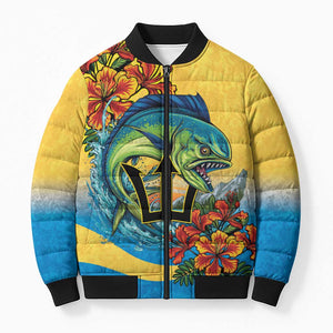 Black Barbadians Mahi-mahi Trident Bomber Puffer Jacket