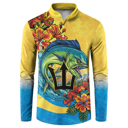 Black Barbadians Mahi-mahi Trident Button Sweatshirt