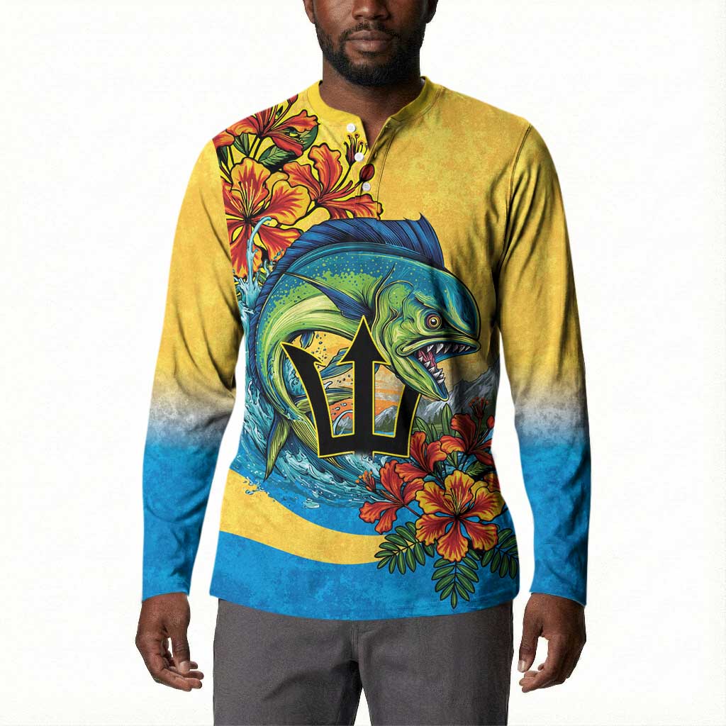 Black Barbadians Mahi-mahi Trident Button Sweatshirt
