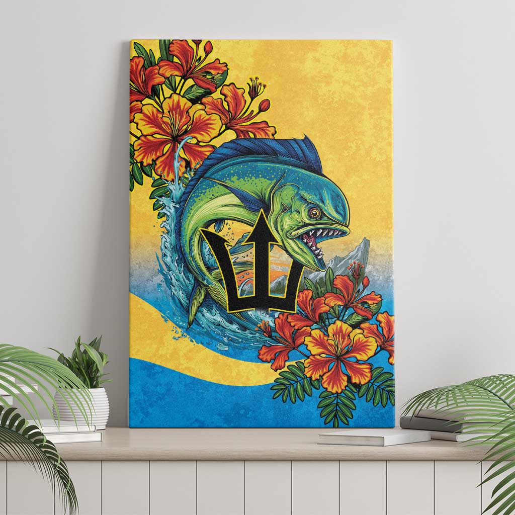 Black Barbadians Mahi-mahi Trident Canvas Wall Art - African Pride
