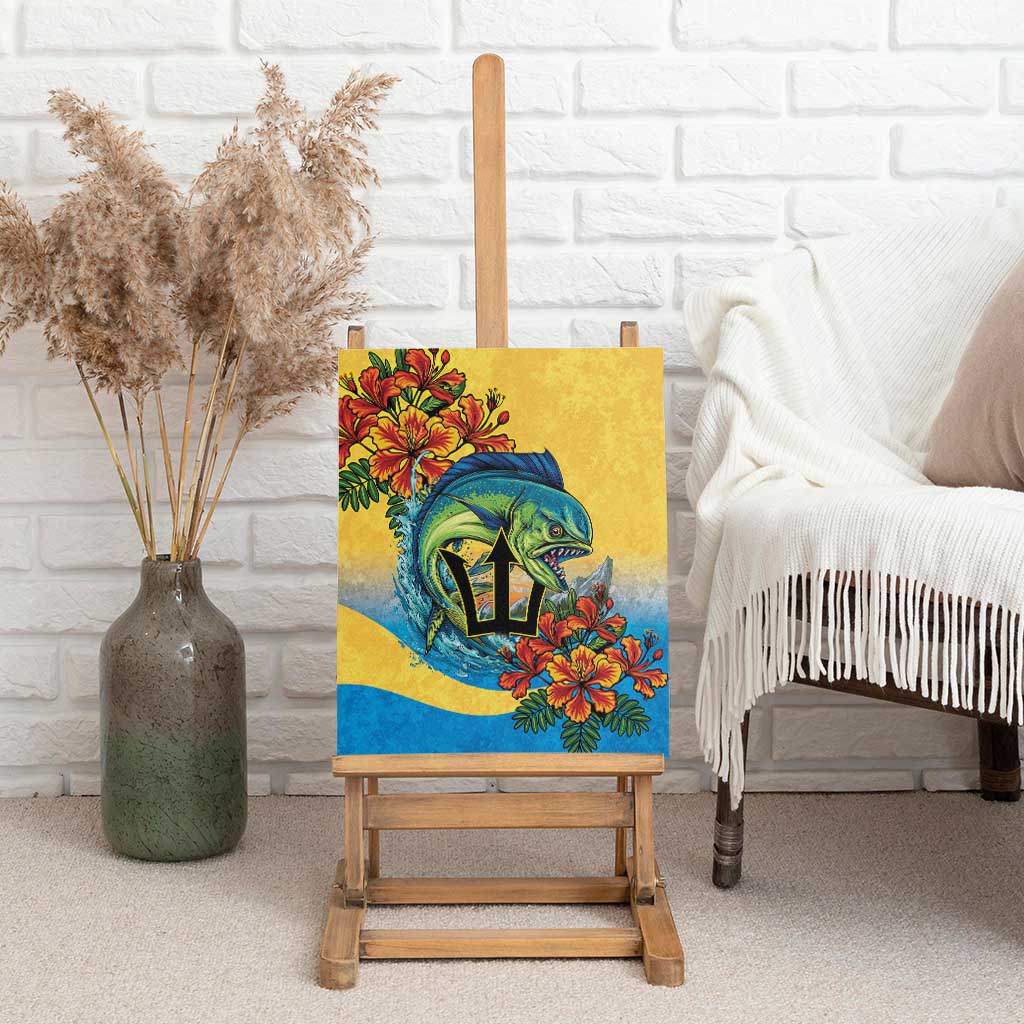 Black Barbadians Mahi-mahi Trident Canvas Wall Art - African Pride