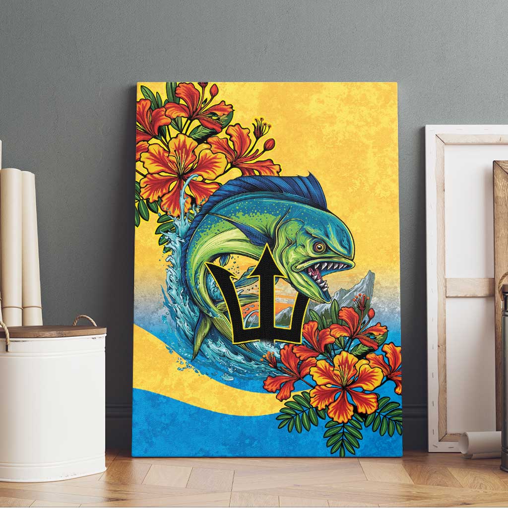 Black Barbadians Mahi-mahi Trident Canvas Wall Art - African Pride