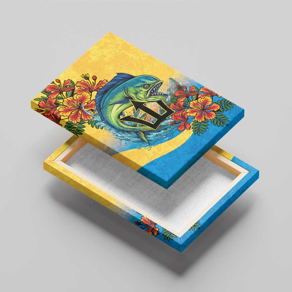 Black Barbadians Mahi-mahi Trident Canvas Wall Art - African Pride