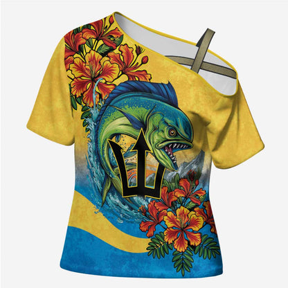 Black Barbadians Mahi-mahi Trident Cross Shoulder Shirt