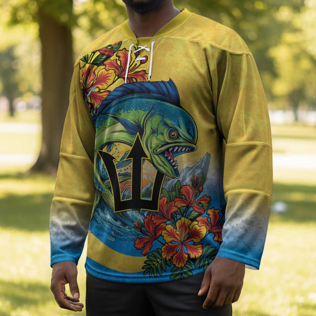 Black Barbadians Mahi-mahi Trident Hockey Jersey