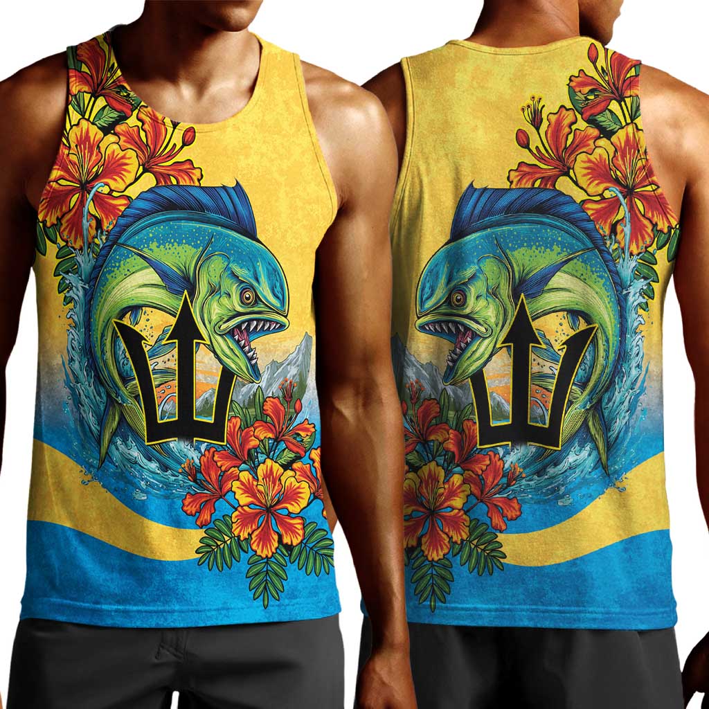 Black Barbadians Mahi-mahi Trident Men Tank Top - African Pride