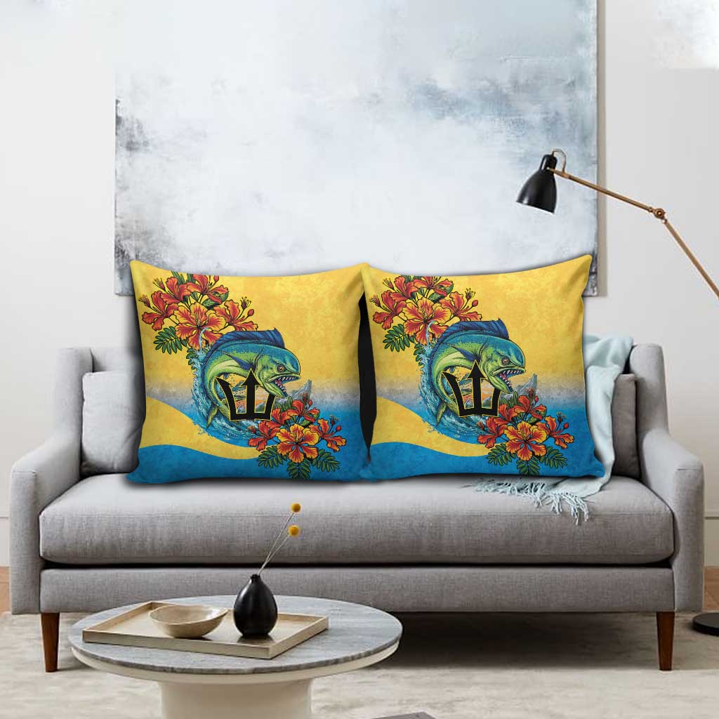 Black Barbadians Mahi-mahi Trident Pillow Cover