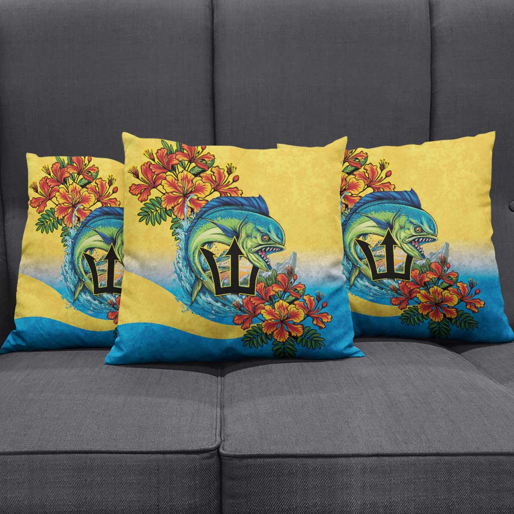 Black Barbadians Mahi-mahi Trident Pillow Cover