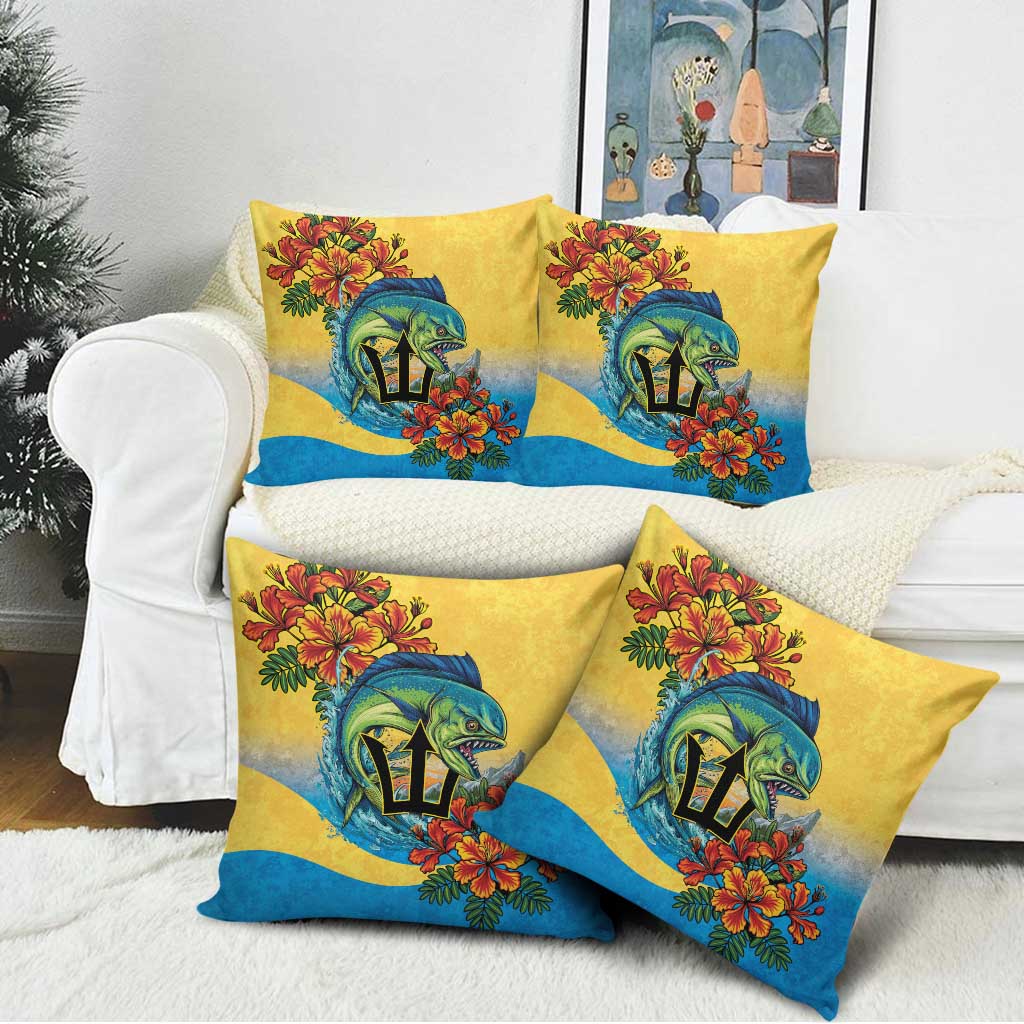 Black Barbadians Mahi-mahi Trident Pillow Cover