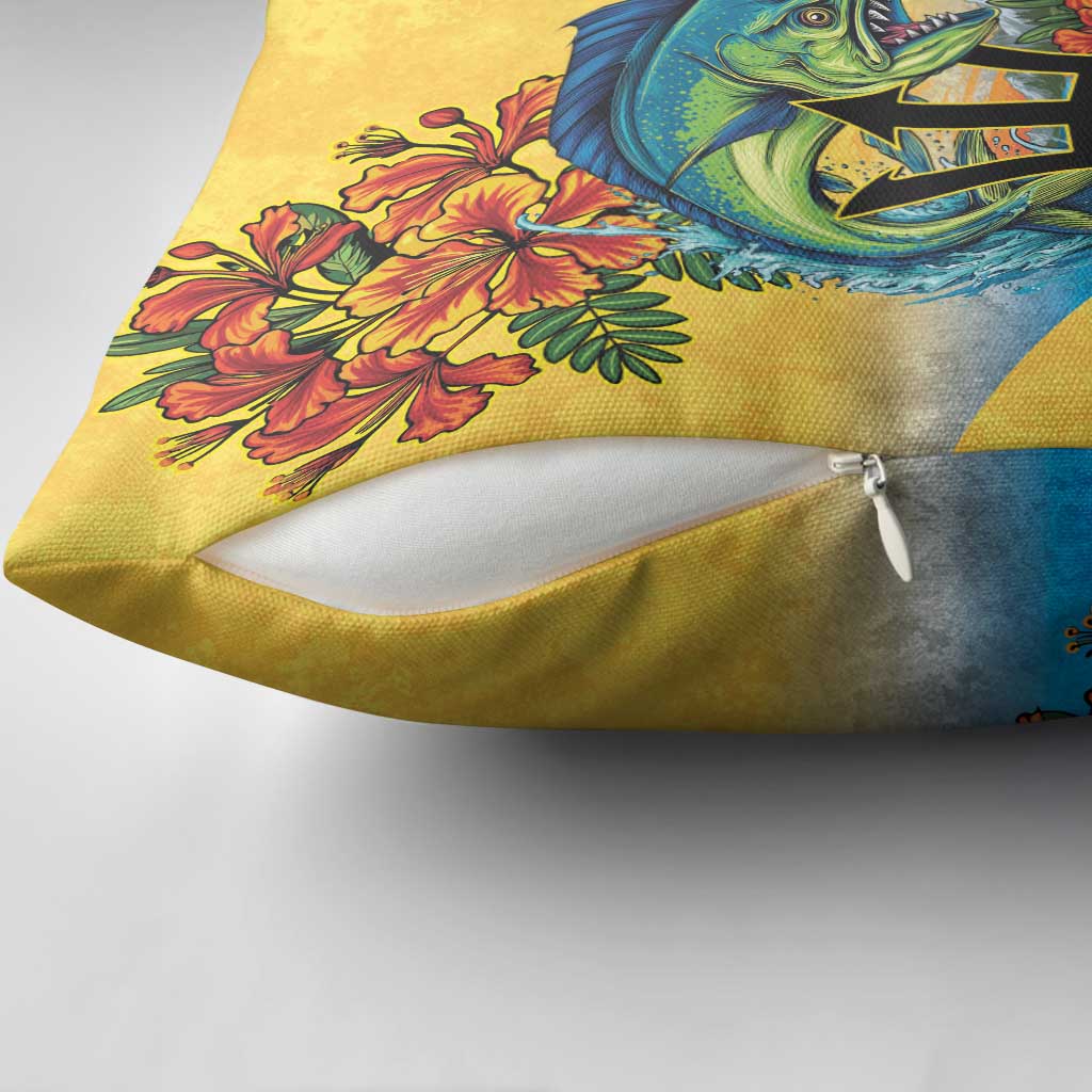 Black Barbadians Mahi-mahi Trident Pillow Cover