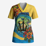 Black Barbadians Mahi-mahi Trident Scrub Top