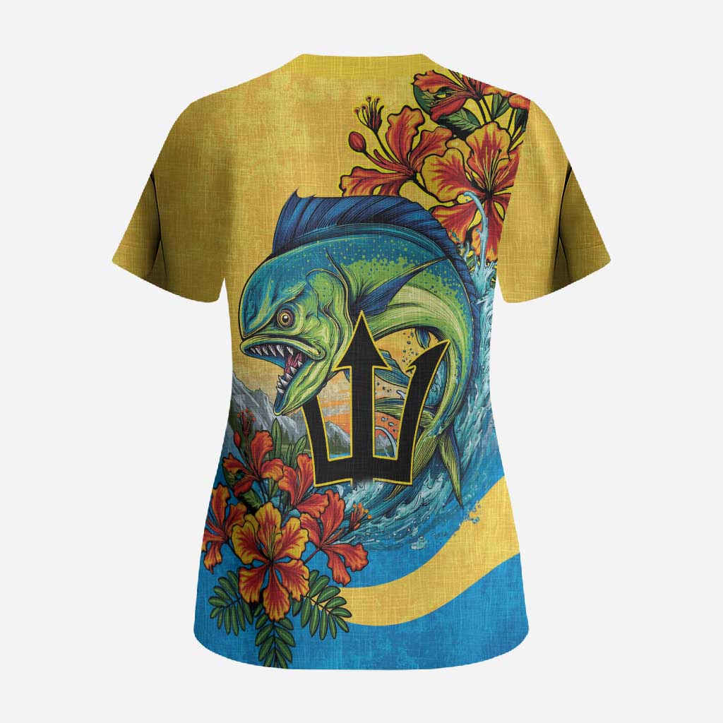 Black Barbadians Mahi-mahi Trident Scrub Top