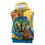 Black Barbadians Mahi-mahi Trident Sleeveless Hoodie - African Pride