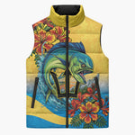 Black Barbadians Mahi-mahi Trident Sleeveless Puffer Jacket
