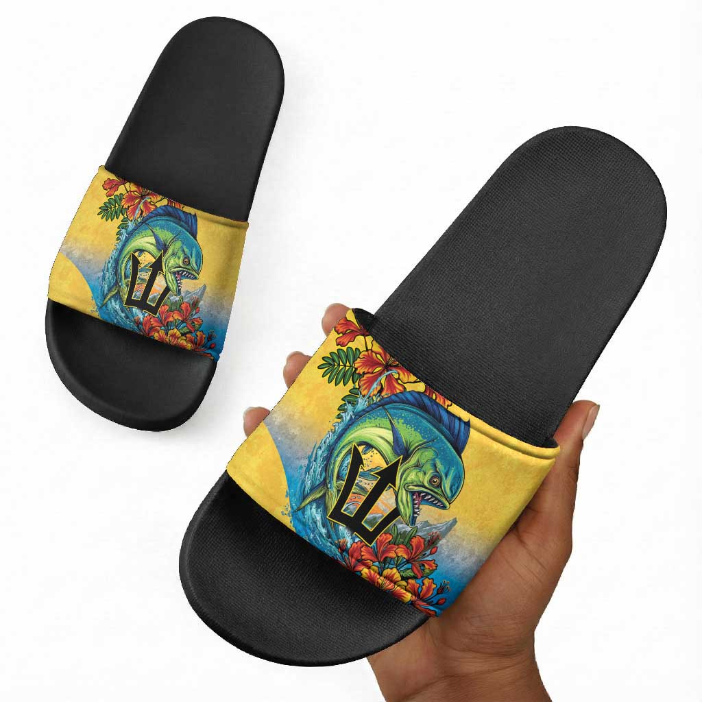 Black Barbadians Mahi-mahi Trident Slide Sandals