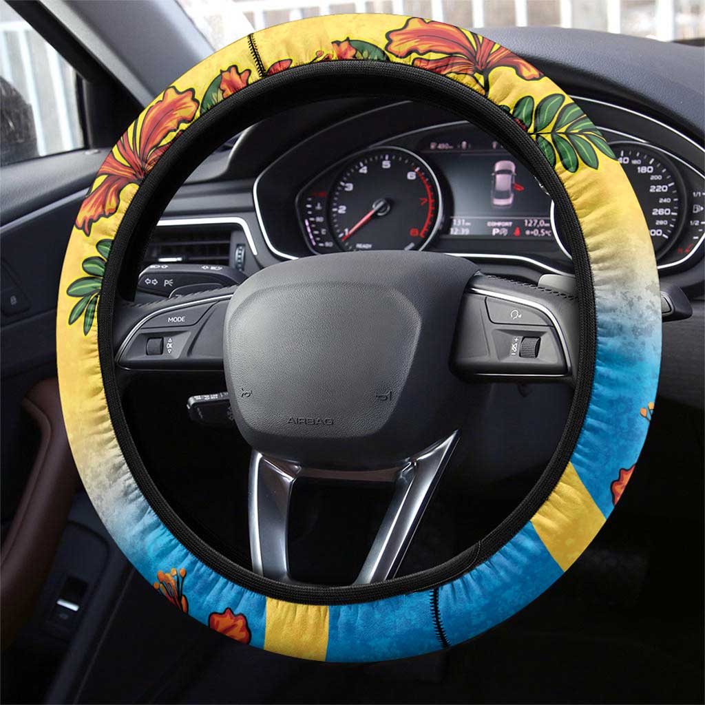 Black Barbadians Mahi-mahi Trident Steering Wheel Cover - African Pride