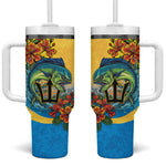 Black Barbadians Mahi-mahi Trident Tumbler With Handle - African Pride