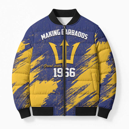 Black Barbadians Pride Est 1966 Bomber Puffer Jacket
