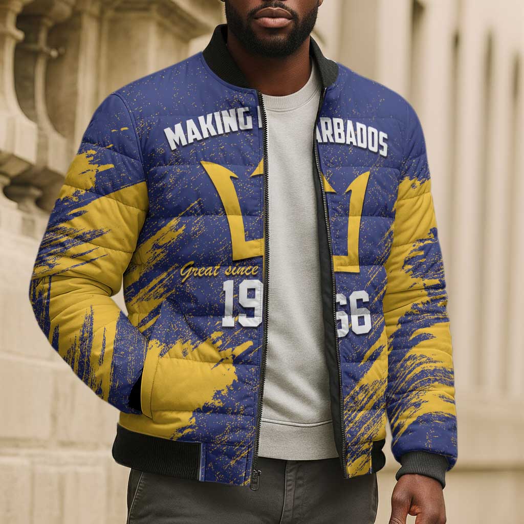 Black Barbadians Pride Est 1966 Bomber Puffer Jacket