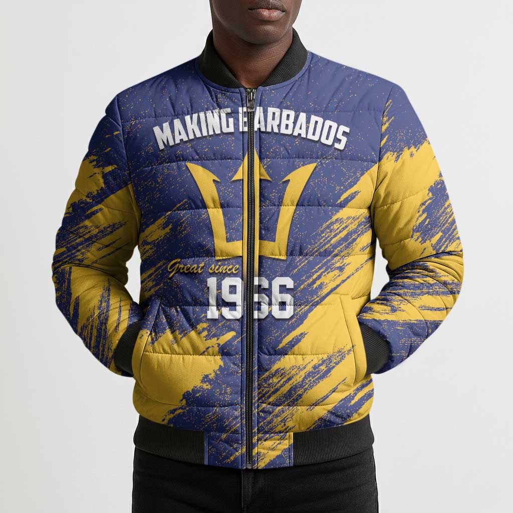 Black Barbadians Pride Est 1966 Bomber Puffer Jacket