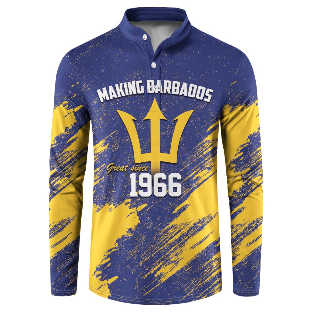 Black Barbadians Pride Est 1966 Button Sweatshirt