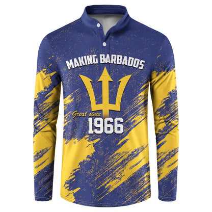 Black Barbadians Pride Est 1966 Button Sweatshirt