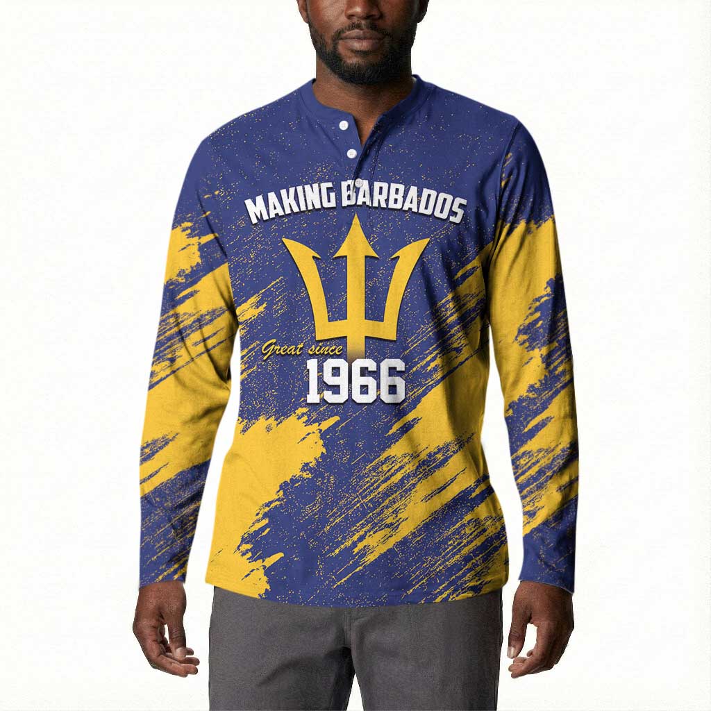 Black Barbadians Pride Est 1966 Button Sweatshirt