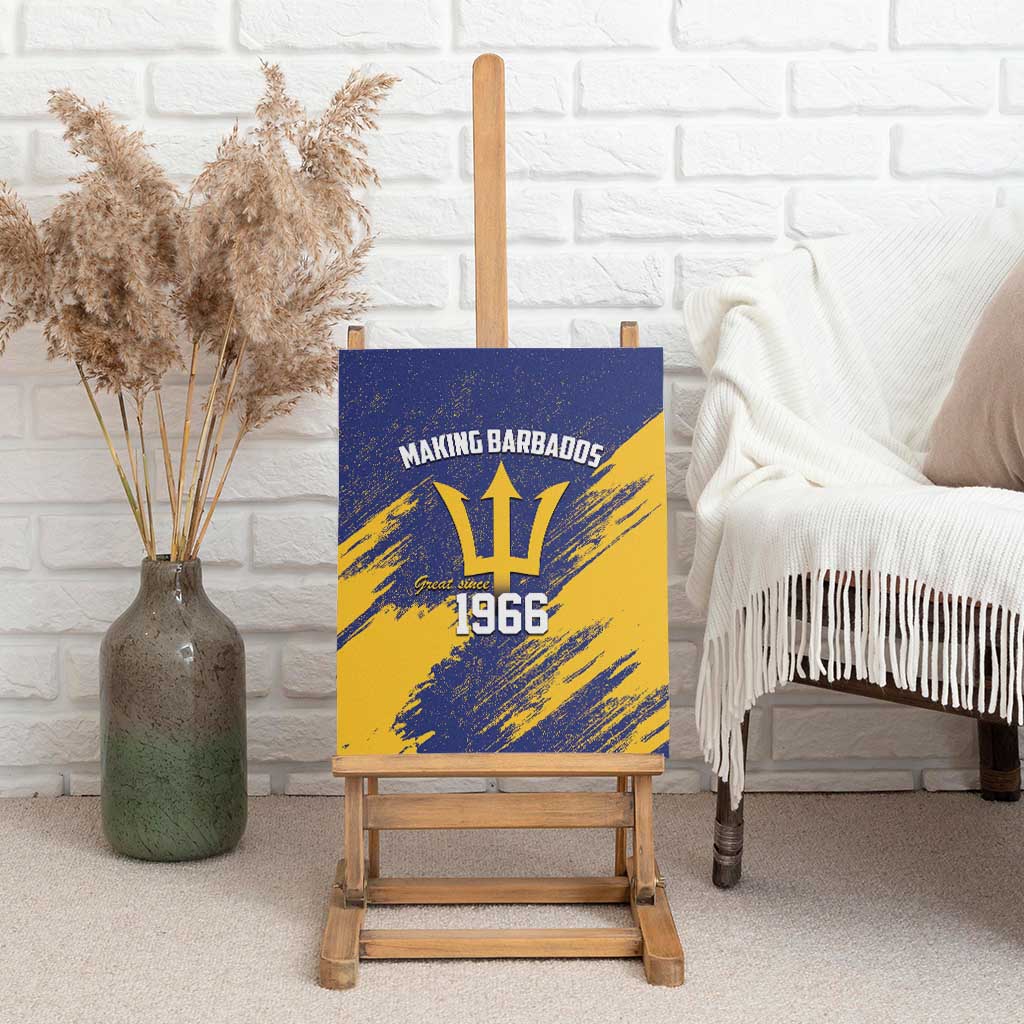 Black Barbadians Pride Est 1966 Canvas Wall Art - African Pride