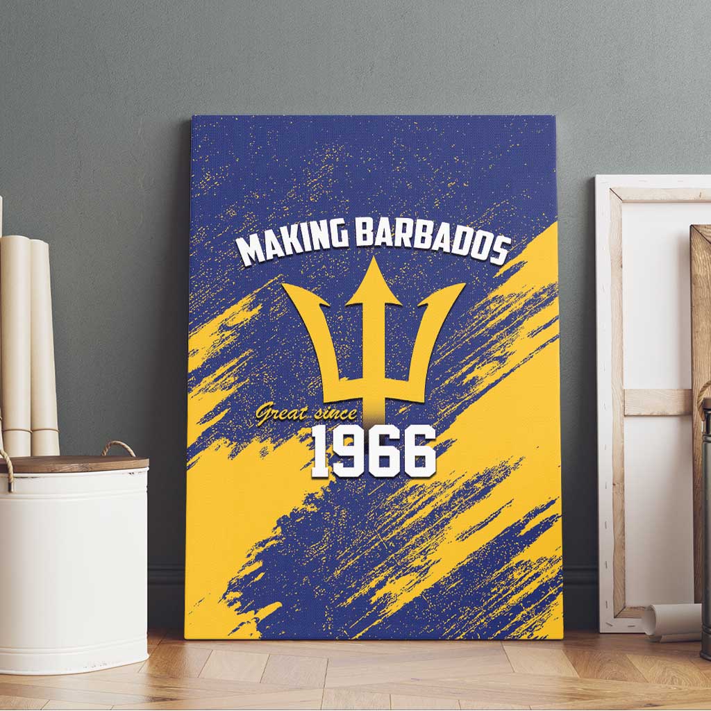 Black Barbadians Pride Est 1966 Canvas Wall Art - African Pride