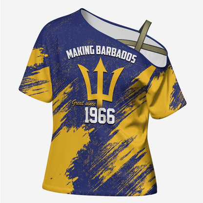Black Barbadians Pride Est 1966 Cross Shoulder Shirt