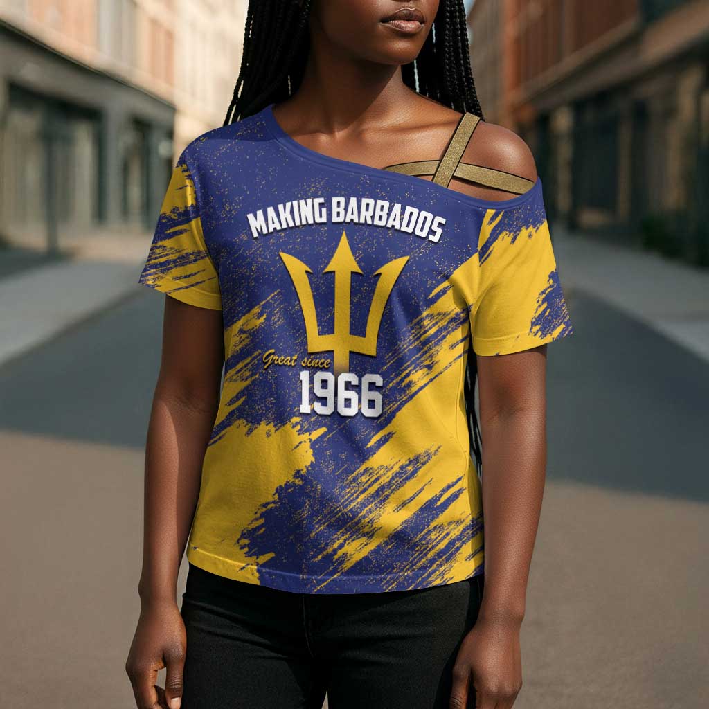 Black Barbadians Pride Est 1966 Cross Shoulder Shirt