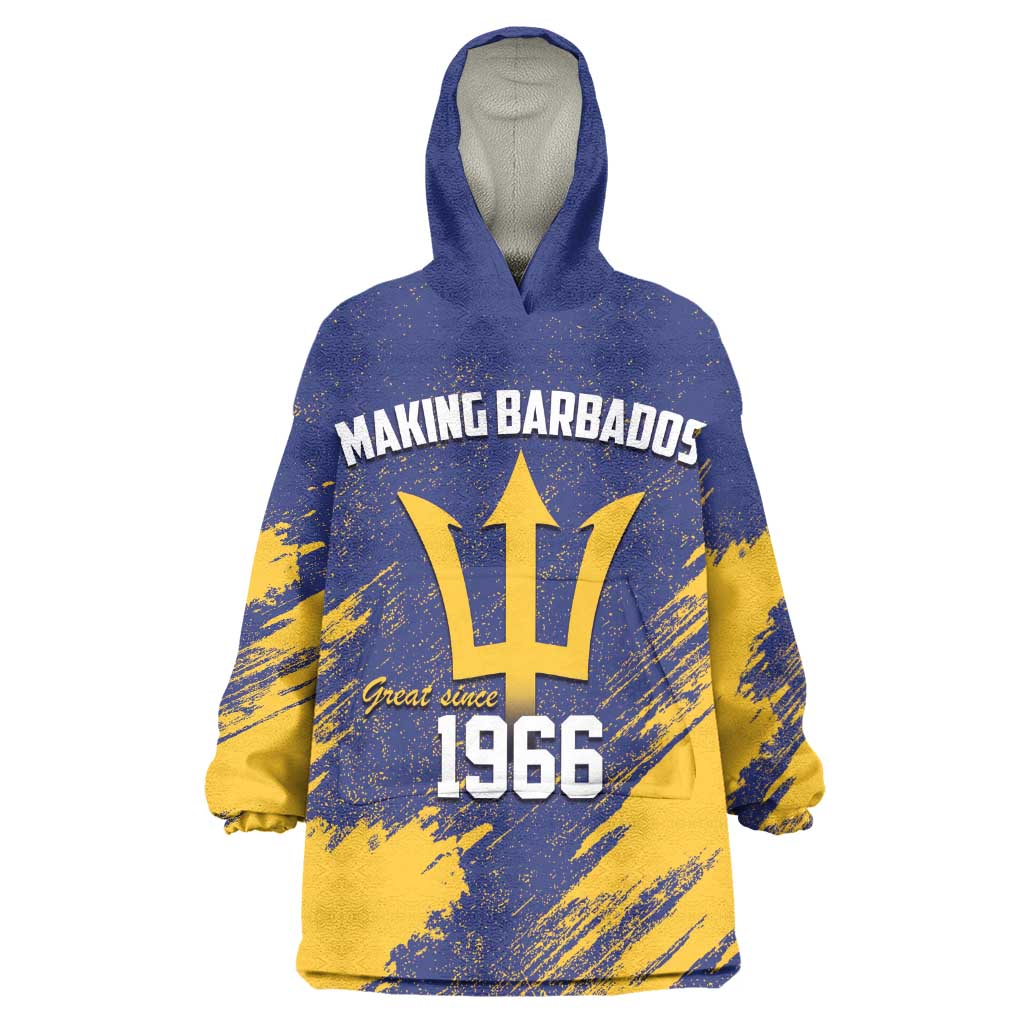 Black Barbadians Pride Est 1966 Kid Wearable Blanket Hoodie - African Pride