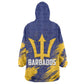 Black Barbadians Pride Est 1966 Kid Wearable Blanket Hoodie - African Pride