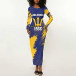 Black Barbadians Pride Est 1966 Long Sleeve Bodycon Dress - African Pride