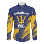 Black Barbadians Pride Est 1966 Long Sleeve Button Shirt - African Pride