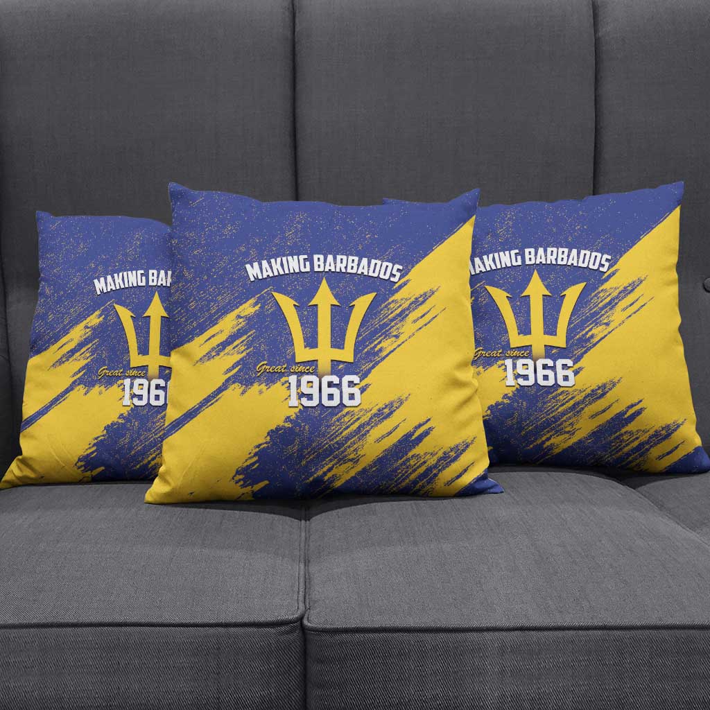 Black Barbadians Pride Est 1966 Pillow Cover