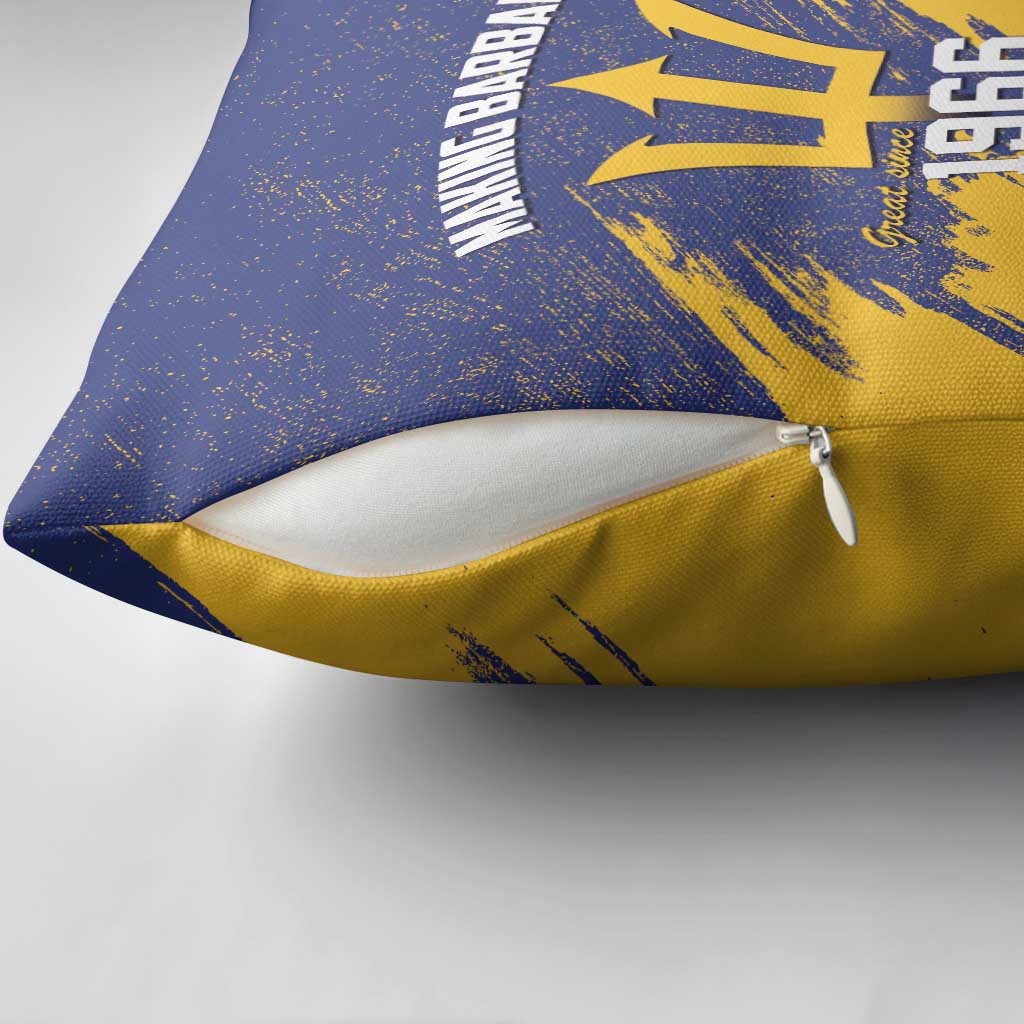 Black Barbadians Pride Est 1966 Pillow Cover