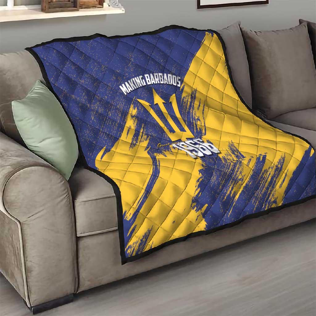 Black Barbadians Pride Est 1966 Quilt - African Pride