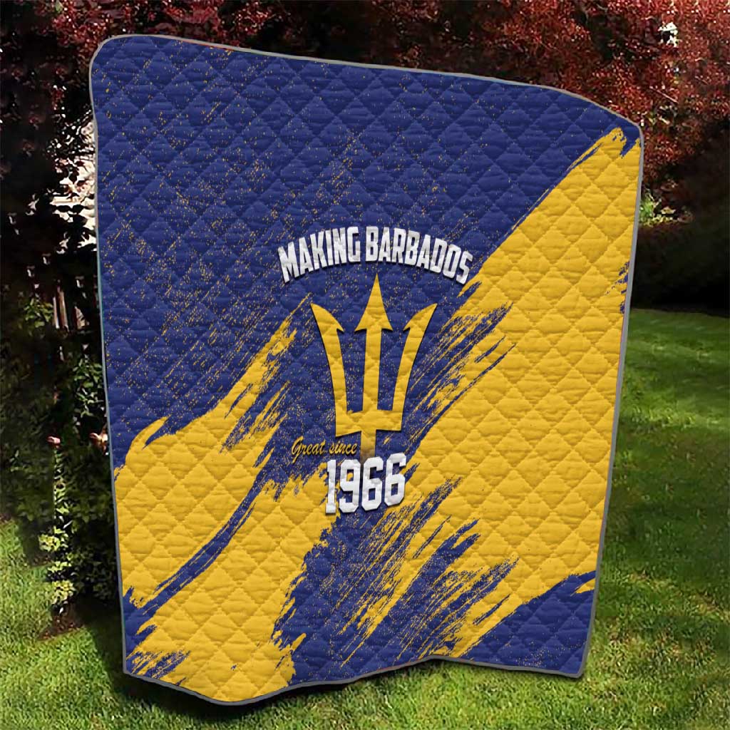 Black Barbadians Pride Est 1966 Quilt - African Pride