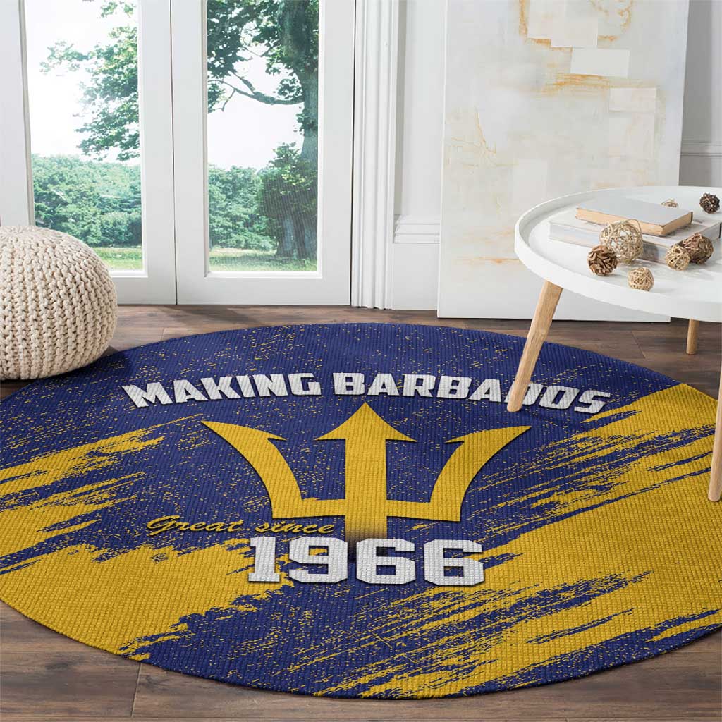 Black Barbadians Pride Est 1966 Round Carpet - African Pride