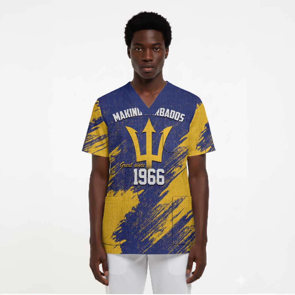 Black Barbadians Pride Est 1966 Scrub Top