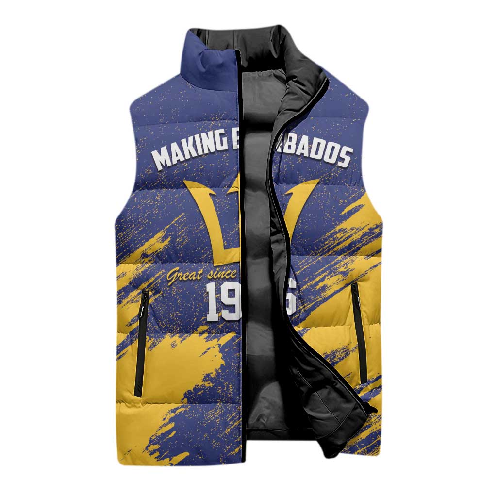 Black Barbadians Pride Est 1966 Sleeveless Puffer Jacket