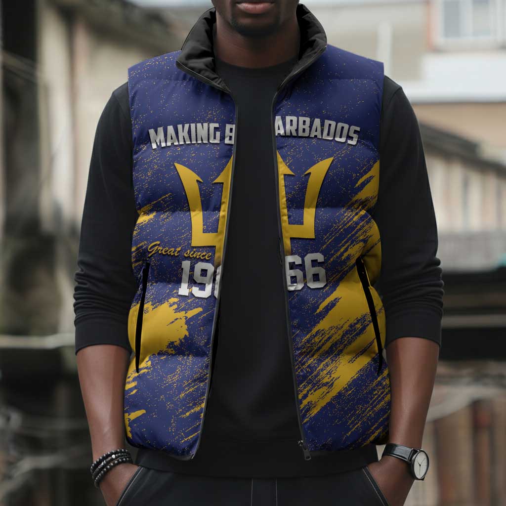 Black Barbadians Pride Est 1966 Sleeveless Puffer Jacket