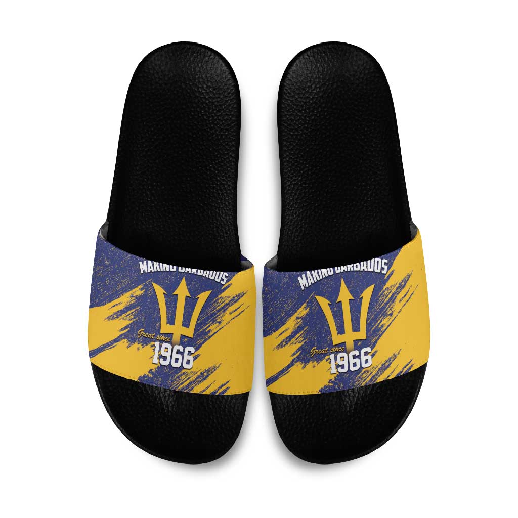 Black Barbadians Pride Est 1966 Slide Sandals