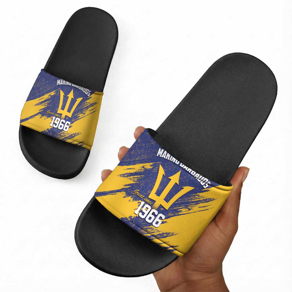 Black Barbadians Pride Est 1966 Slide Sandals